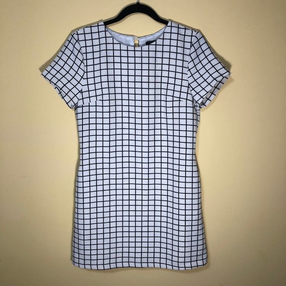 Lulus | Dresses | Lulus Black White Windowpane Sheath Dress M | Poshmark